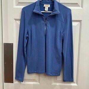 Talbots Half Zip Pullover Cotton Blend Periwinkle Blue Long Sleeve Top Women’s M